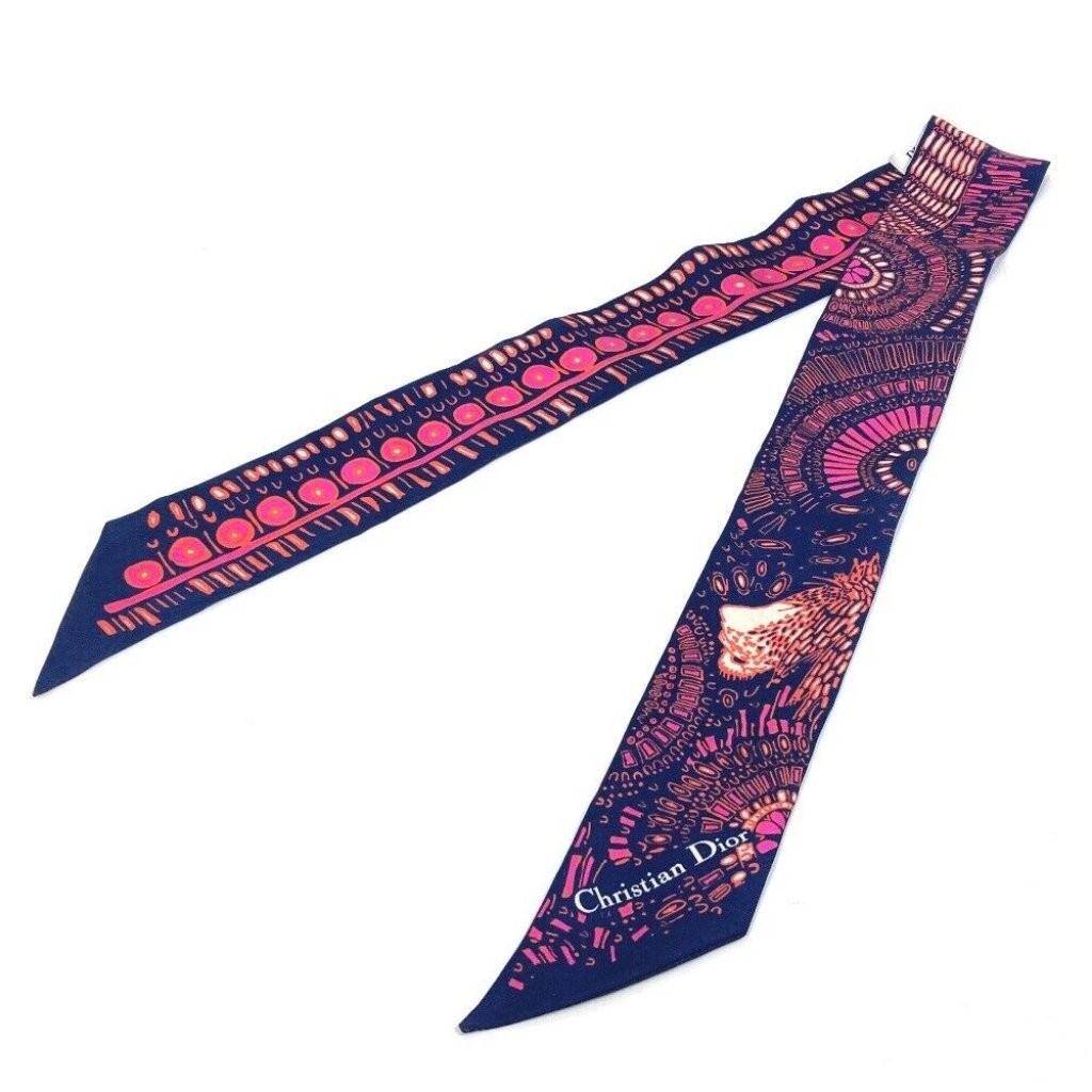 Dior Mitsua Bandeauscarf Scarf Silk Navy/Pink